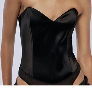 Aritzia Babaton Shine Bustier Bodysuit size 2 Black NWT